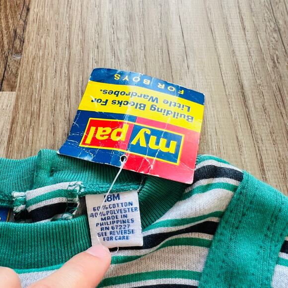 MyPal Green Striped Long Sleeve Jumper One-Piece – 18 Months - Picture 3 of 4